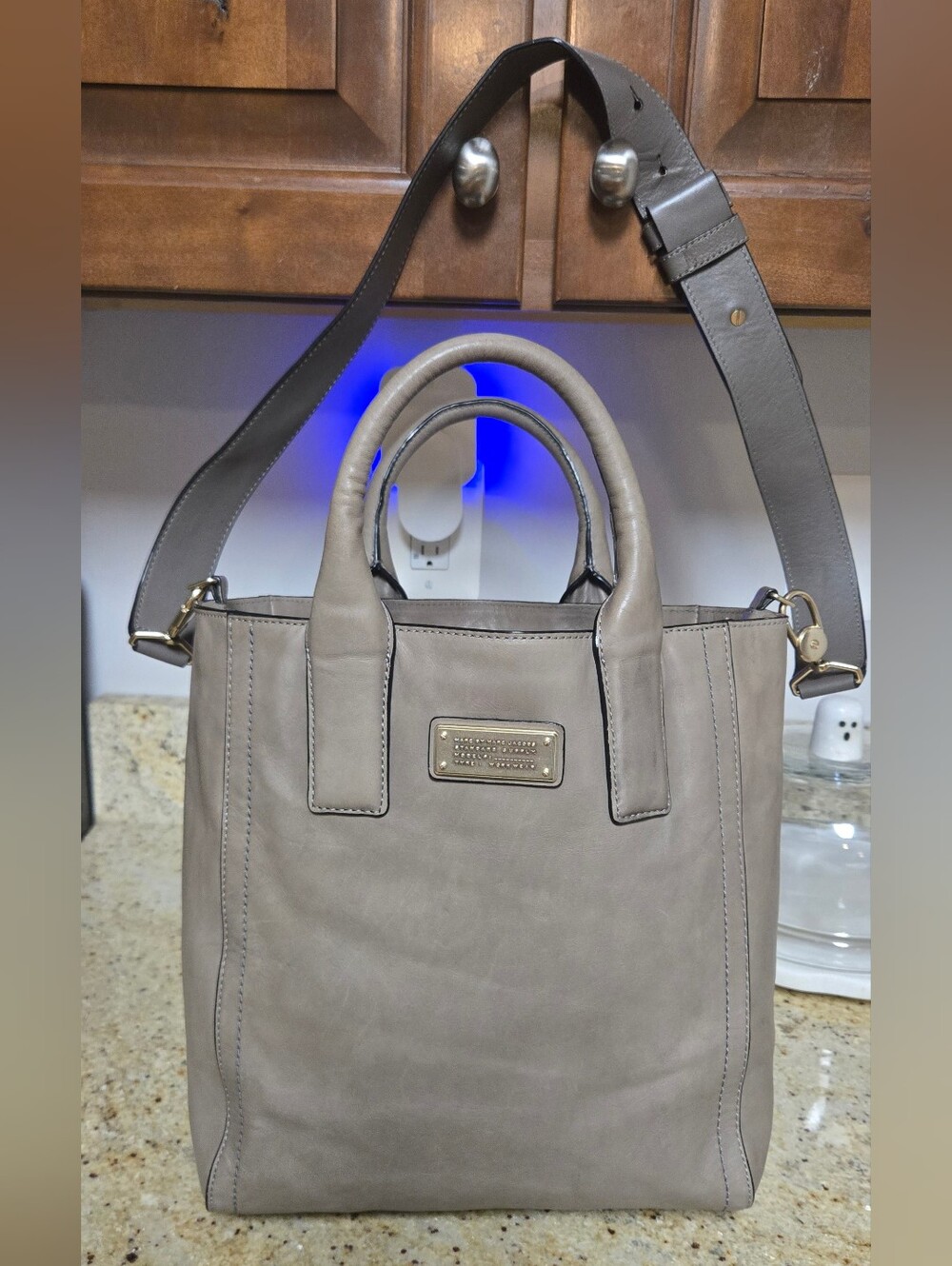 Marc by Marc Jacobs Taupe Leather Tote Bag